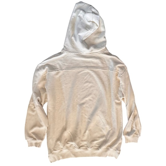 Free People NWT Distressed Hoodie Harbor Fog Ivory Size S - Picture 4 of 6